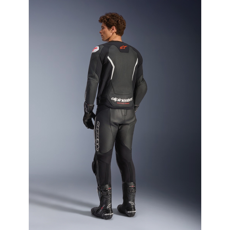 Kožená bunda na motorku Alpinestars GP Force V2 Airflow černo-bílá