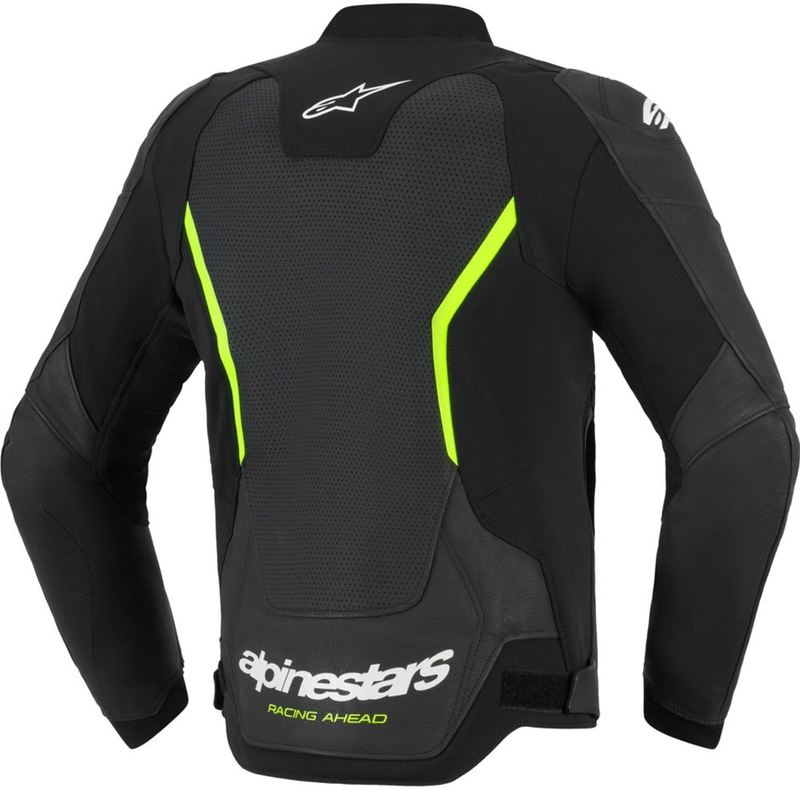 Kožená bunda na motorku Alpinestars GP Force V2 Airflow černo-fluo žlutá