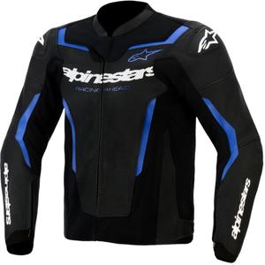 Kožená bunda na motorku Alpinestars GP Force V2 Airflow černo-metalicko modrá