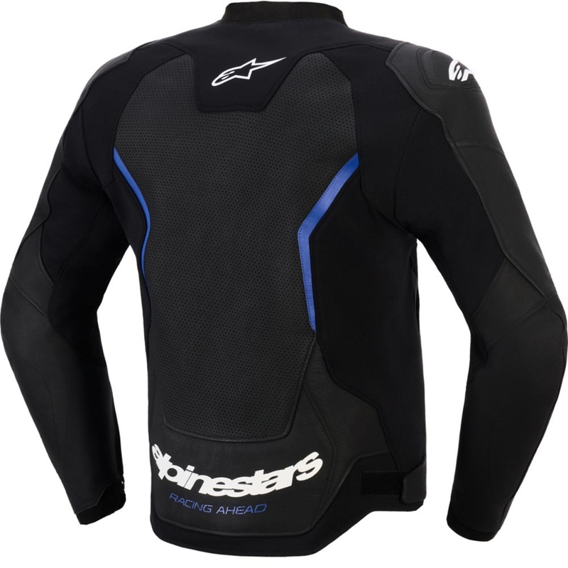 Kožená bunda na motorku Alpinestars GP Force V2 Airflow černo-metalicko modrá