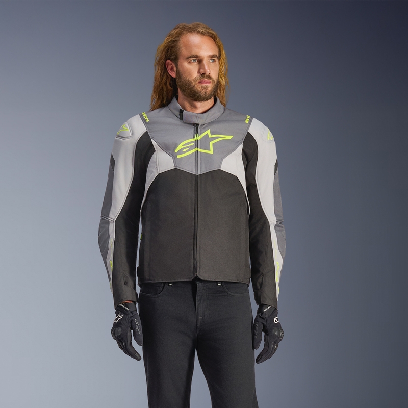 Bunda na motorku Alpinestars T-JAWS V4 Waterproof černo-světle šedo-šedá