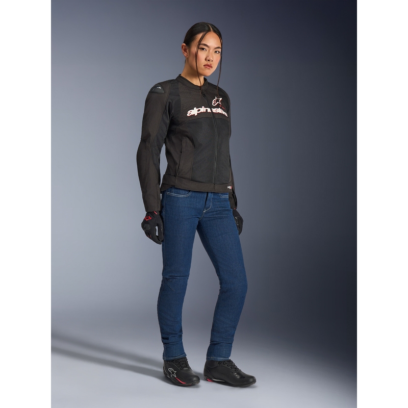 Dámská bunda na motorku Alpinestars Stella SMX Air černo-bílo-fluo červená