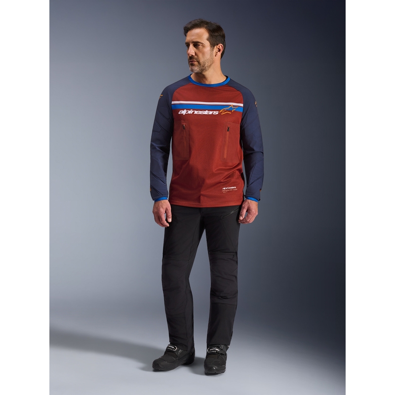 Motokrosový dres Alpinestars Maxdura Dual oranžovo-tmavě modrý