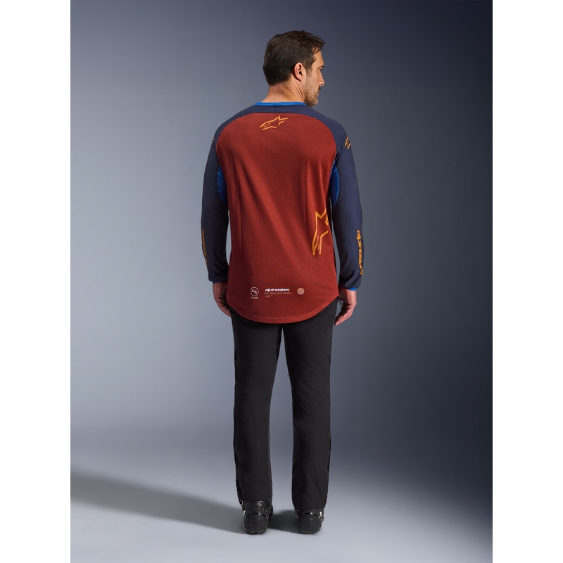 Motokrosový dres Alpinestars Maxdura Dual oranžovo-tmavě modrý