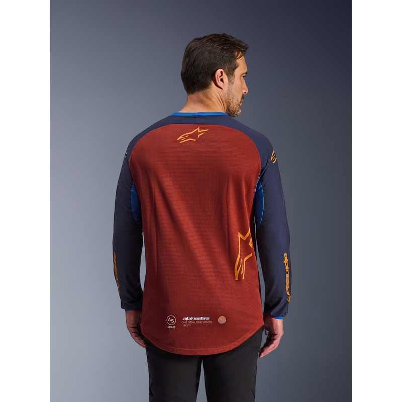 Motokrosový dres Alpinestars Maxdura Dual oranžovo-tmavě modrý