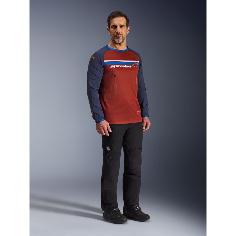 Motokrosový dres Alpinestars Maxdura Dual oranžovo-tmavě modrý