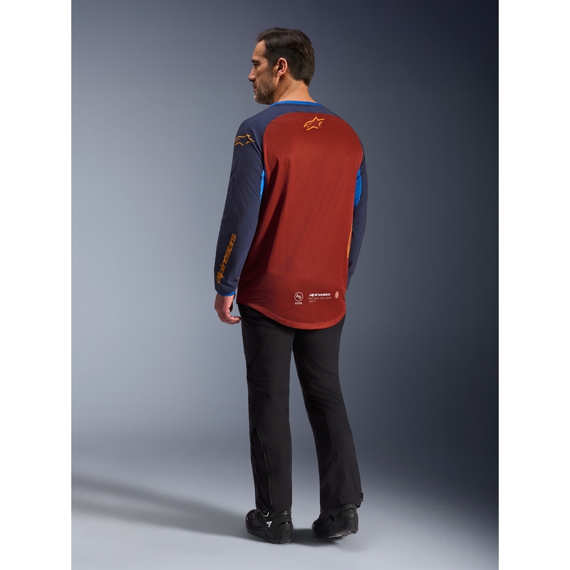 Motokrosový dres Alpinestars Maxdura Dual oranžovo-tmavě modrý