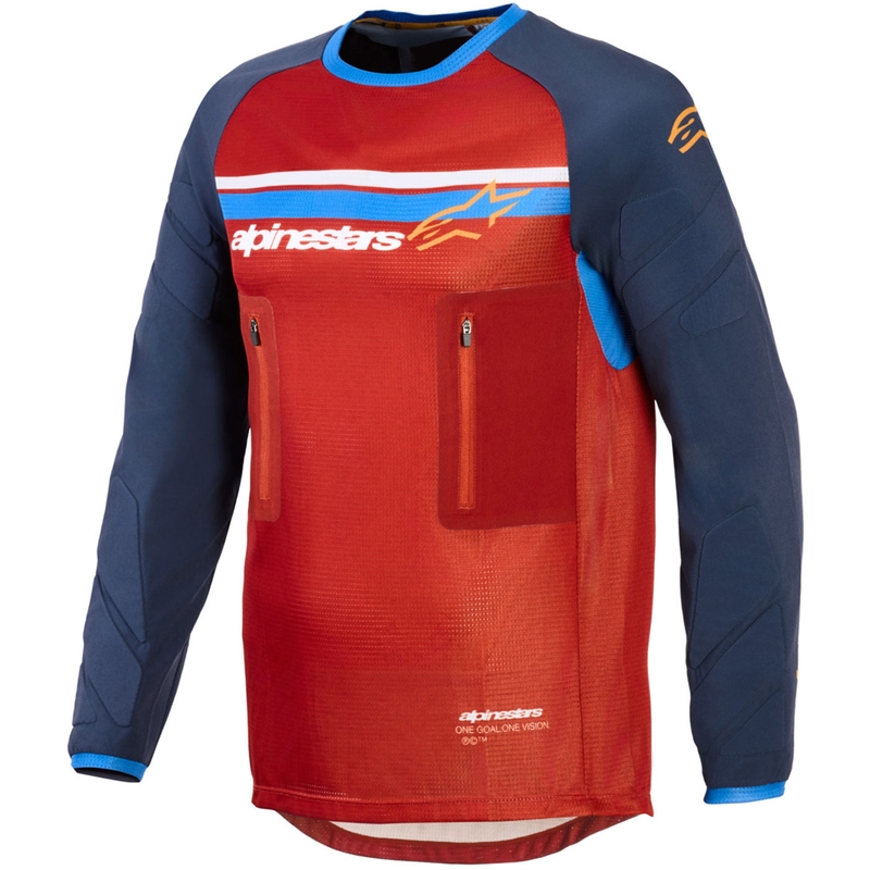 Motokrosový dres Alpinestars Maxdura Dual oranžovo-tmavě modrý