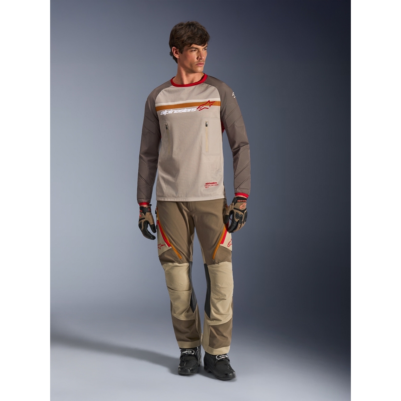 Motokrosový dres Alpinestars Maxdura Dual hnědo-oranžový