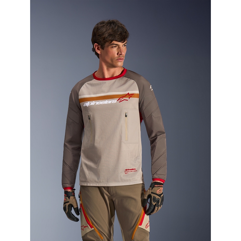 Motokrosový dres Alpinestars Maxdura Dual hnědo-oranžový