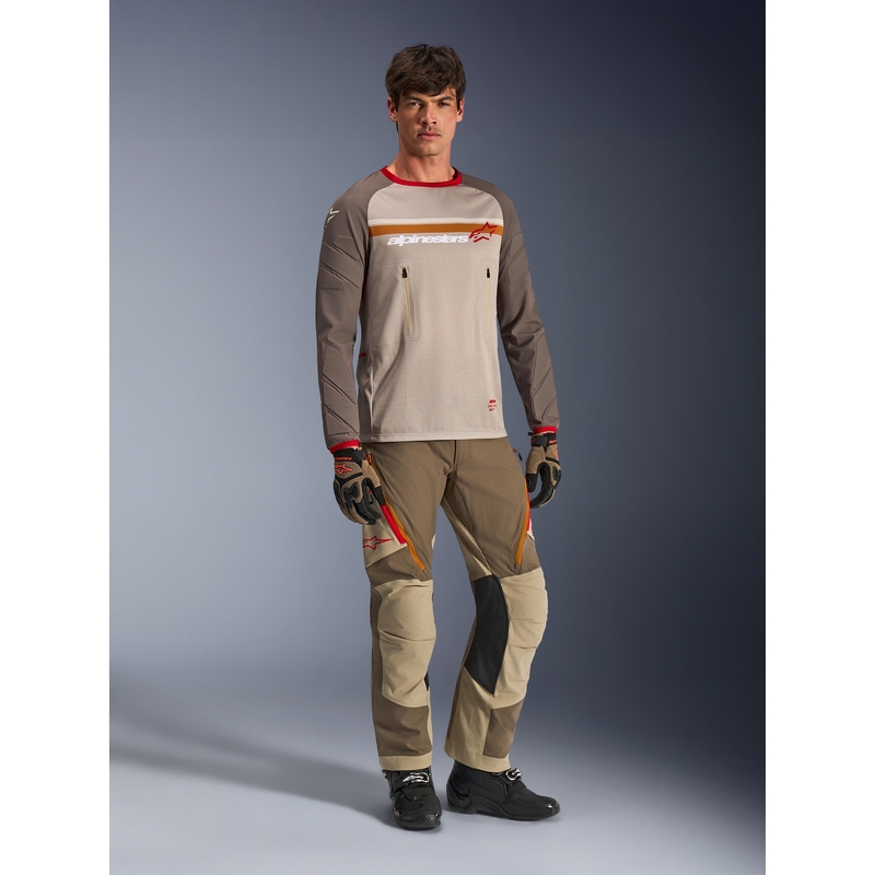 Motokrosový dres Alpinestars Maxdura Dual hnědo-oranžový