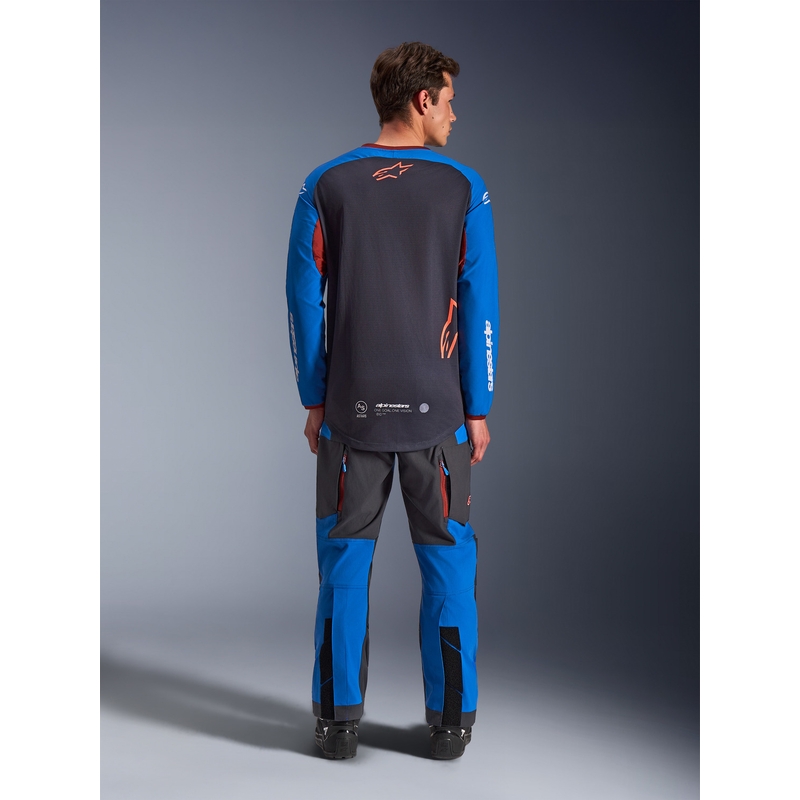 Motokrosový dres Alpinestars Maxdura Dual tmavo šedo-modro-oranžový