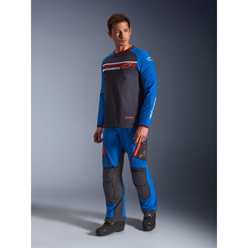 Motokrosový dres Alpinestars Maxdura Dual tmavo šedo-modro-oranžový