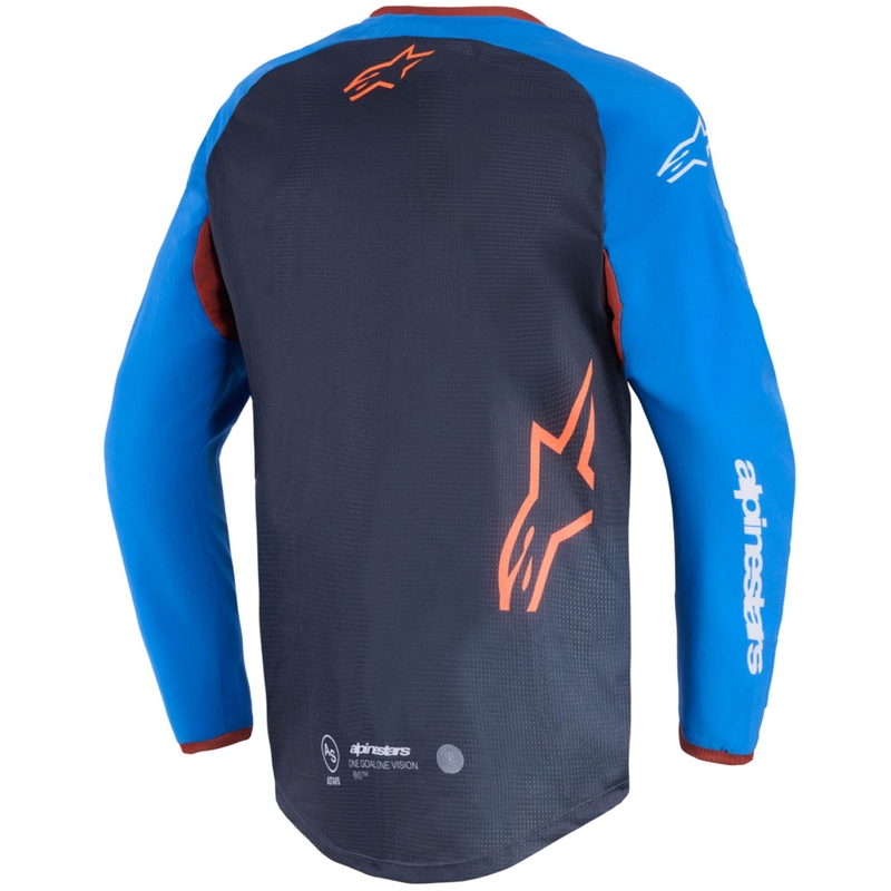 Motokrosový dres Alpinestars Maxdura Dual tmavo šedo-modro-oranžový