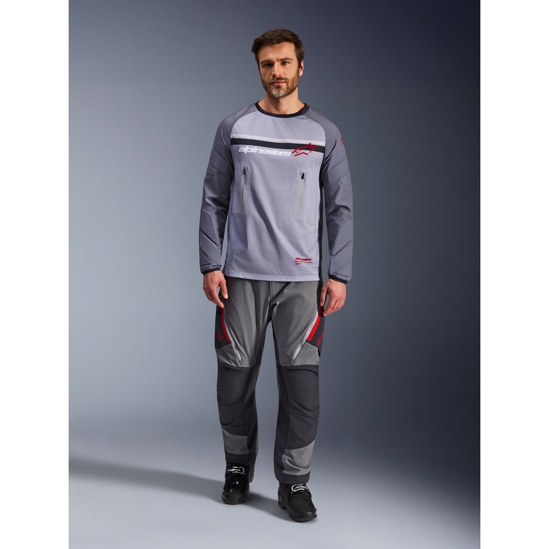 Motokrosový dres Alpinestars Maxdura Dual světle šedo-tmavo šedo-oranžový