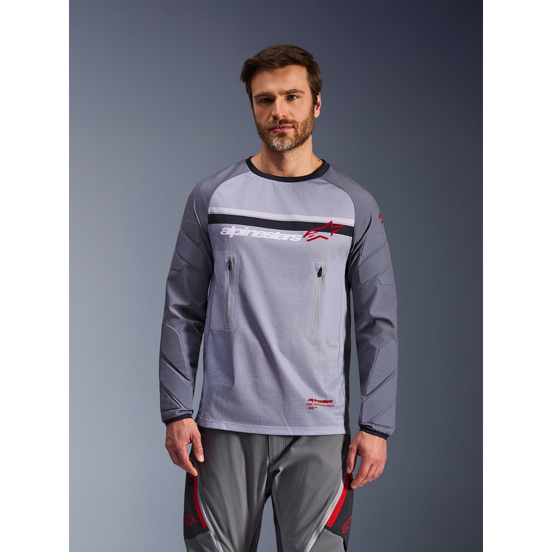 Motokrosový dres Alpinestars Maxdura Dual světle šedo-tmavo šedo-oranžový