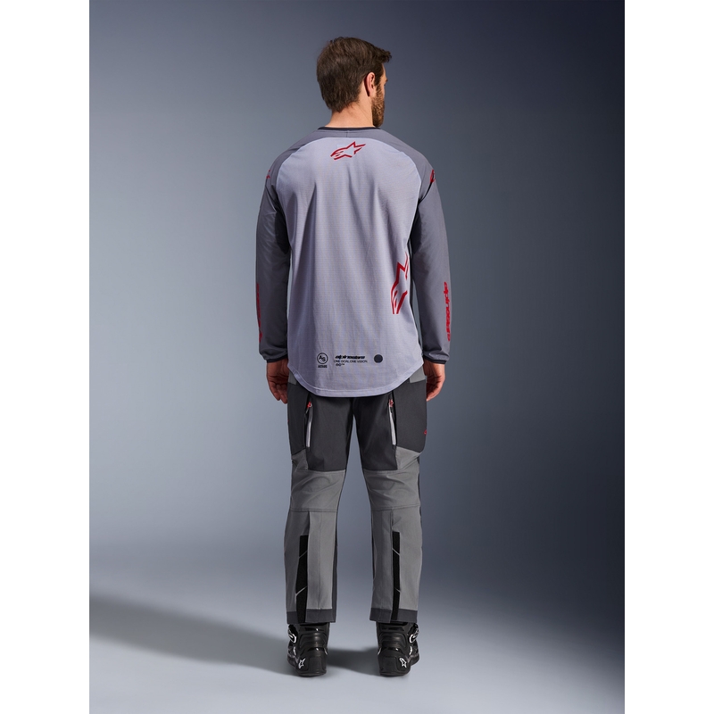 Motokrosový dres Alpinestars Maxdura Dual světle šedo-tmavo šedo-oranžový
