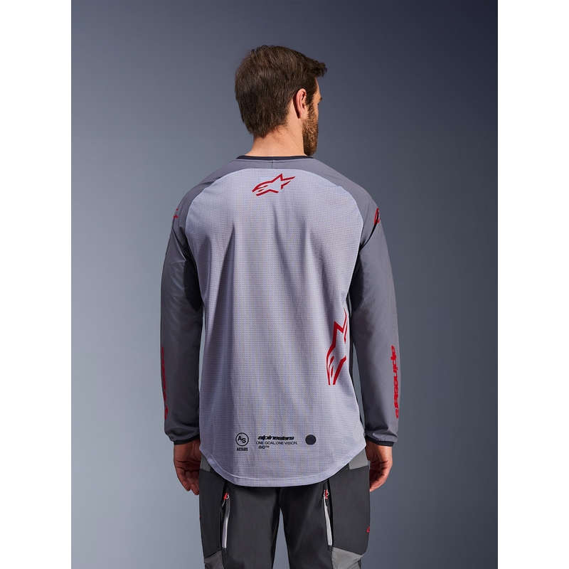 Motokrosový dres Alpinestars Maxdura Dual světle šedo-tmavo šedo-oranžový