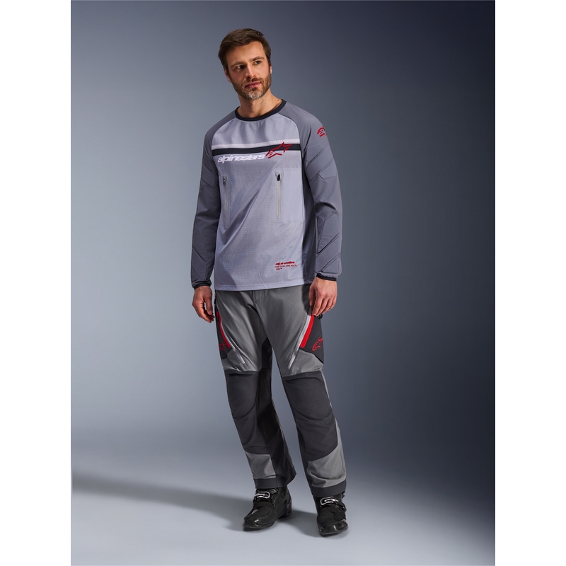 Motokrosový dres Alpinestars Maxdura Dual světle šedo-tmavo šedo-oranžový