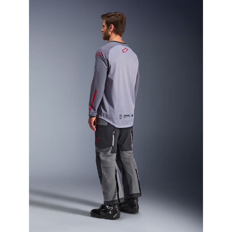 Motokrosový dres Alpinestars Maxdura Dual světle šedo-tmavo šedo-oranžový