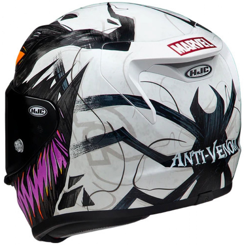 Integrální helma na motorku HJC RPHA 12 Anti Venom 2 Marvel MC8 černo-bílo-fialová