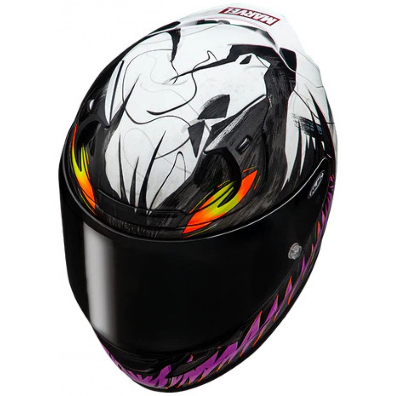 Integrální helma na motorku HJC RPHA 12 Anti Venom 2 Marvel MC8 černo-bílo-fialová