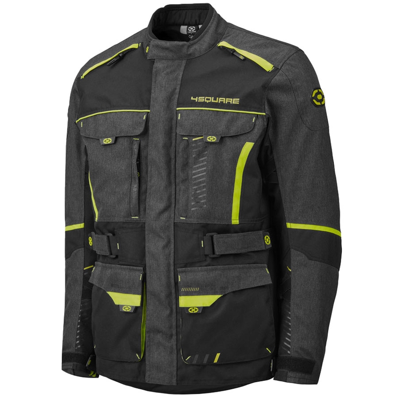 Bunda na motorku 4SQUARE Trailer Craft šedo-fluo žlutá