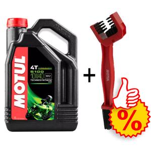 Sada olej 5100 Ester 10W-40 4 l + kartáč na čištění řetězu Motul