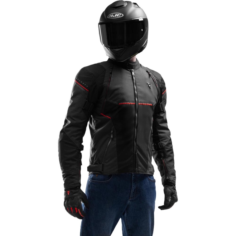 Bunda na motorku Rebelhorn Swift černo-tmavě šedo-červená