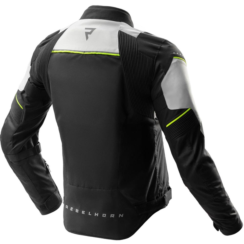 Bunda na motorku Rebelhorn Swift světle šedo-fluo žlutá