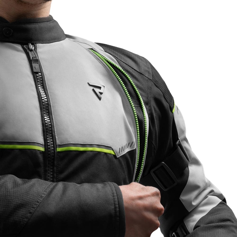 Bunda na motorku Rebelhorn Swift světle šedo-fluo žlutá