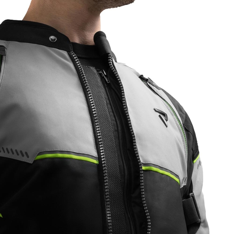 Bunda na motorku Rebelhorn Swift světle šedo-fluo žlutá