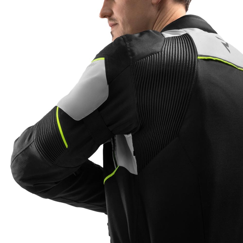 Bunda na motorku Rebelhorn Swift světle šedo-fluo žlutá