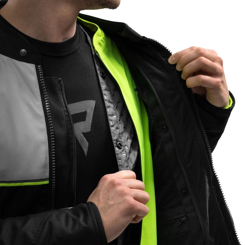 Bunda na motorku Rebelhorn Swift světle šedo-fluo žlutá