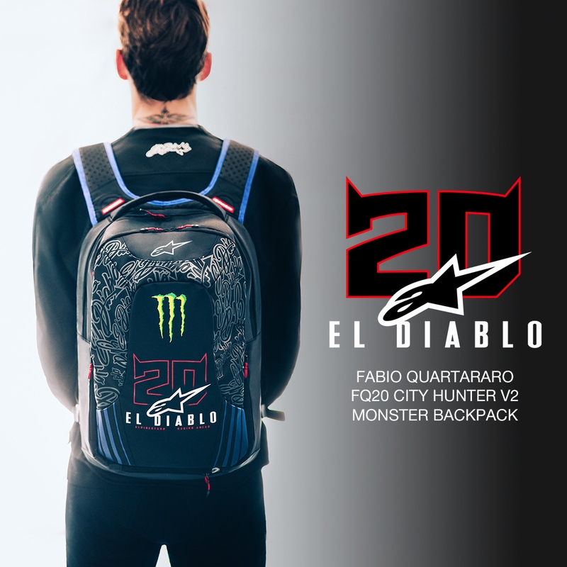 Batoh Alpinestars City Hunter V2 FQ20 Monster kolekce černo-fluo červeno-modro-zelený 22 l