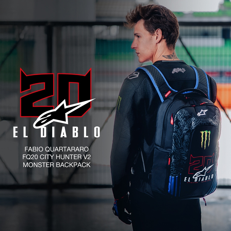 Batoh Alpinestars City Hunter V2 FQ20 Monster kolekce černo-fluo červeno-modro-zelený 22 l