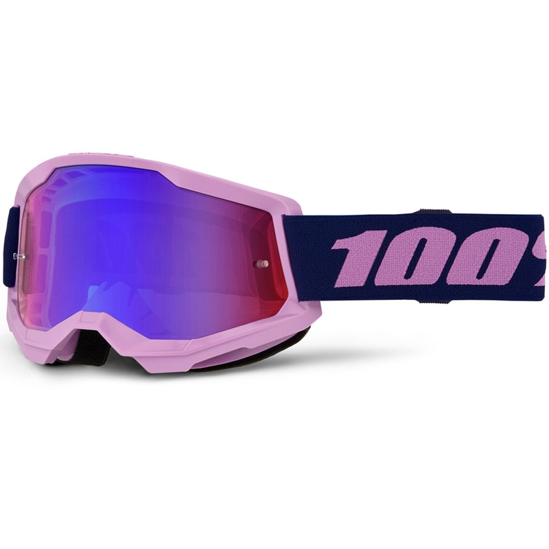 Motokrosové brýle 100% STRATA 2 NEW fialové s červeno-modrým plexi