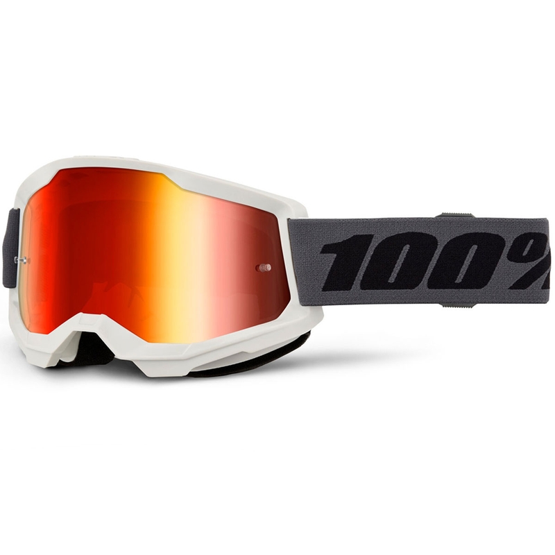 Motokrosové brýle 100% STRATA 2 NEW šedé s červeným plexi