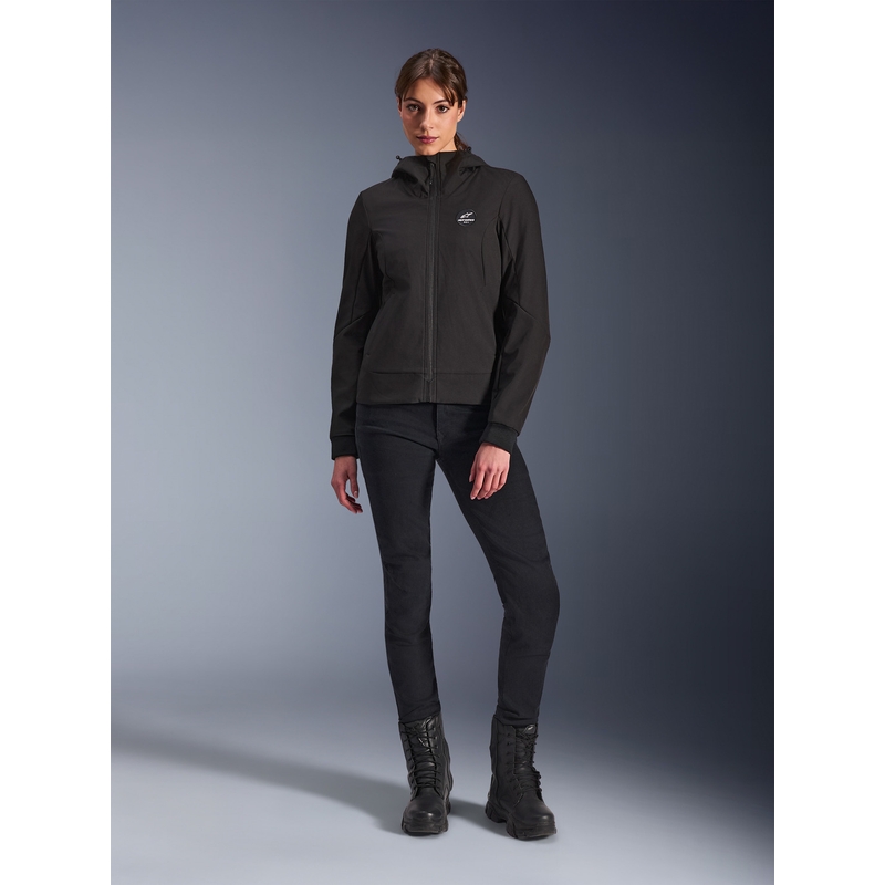 Dámská mikina na motorku Alpinestars Stella Radium Tech Hoodie černá