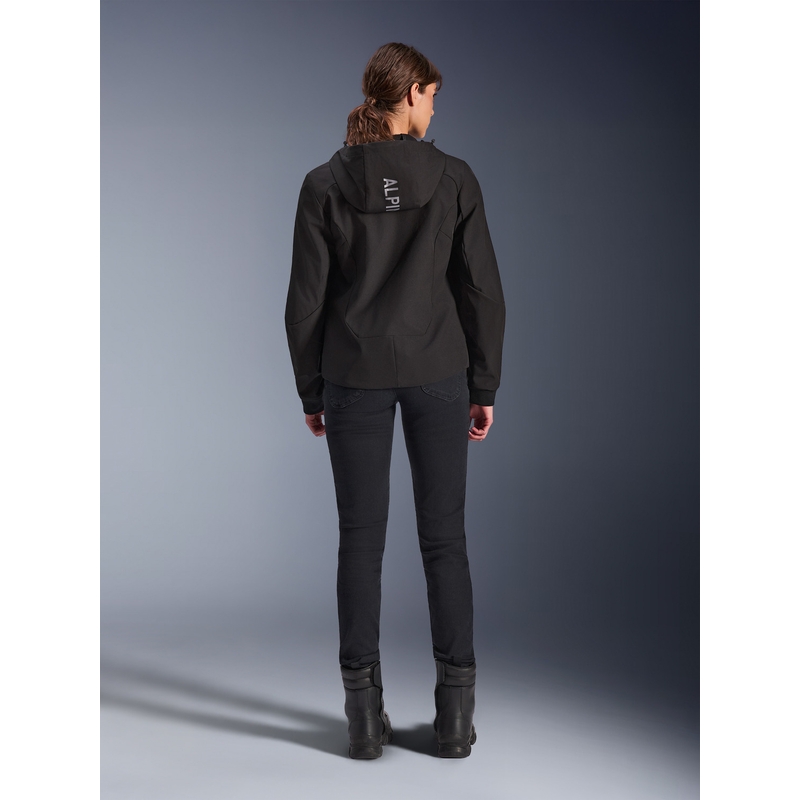 Dámská mikina na motorku Alpinestars Stella Radium Tech Hoodie černá