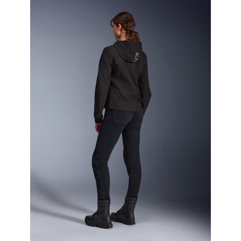 Dámská mikina na motorku Alpinestars Stella Radium Tech Hoodie černá