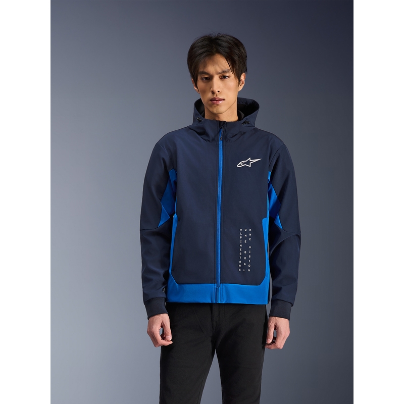 Mikina na motorku Alpinestars Radium Tech Hoodie tmavě modro-modrá