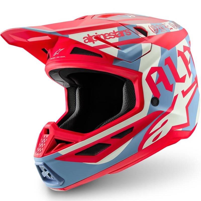 Motokrosová helma Alpinestars Supertech S-M7 limitovaná edice Beast Coast šedo-černo-oranžová