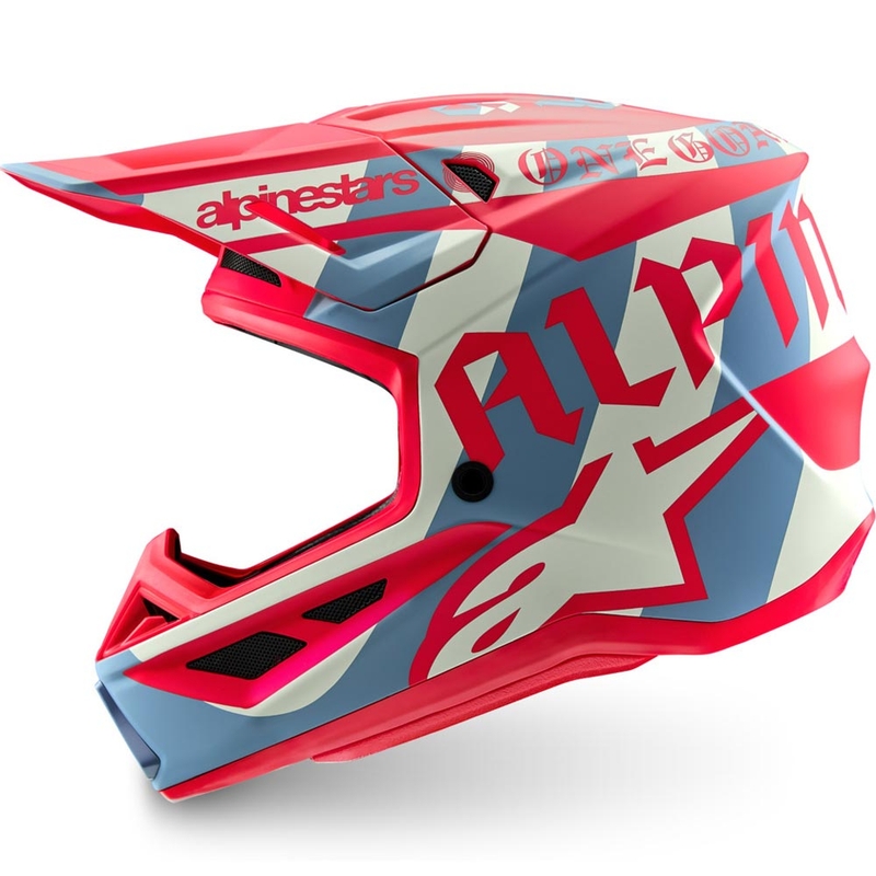 Motokrosová helma Alpinestars Supertech S-M7 limitovaná edice Beast Coast šedo-černo-oranžová
