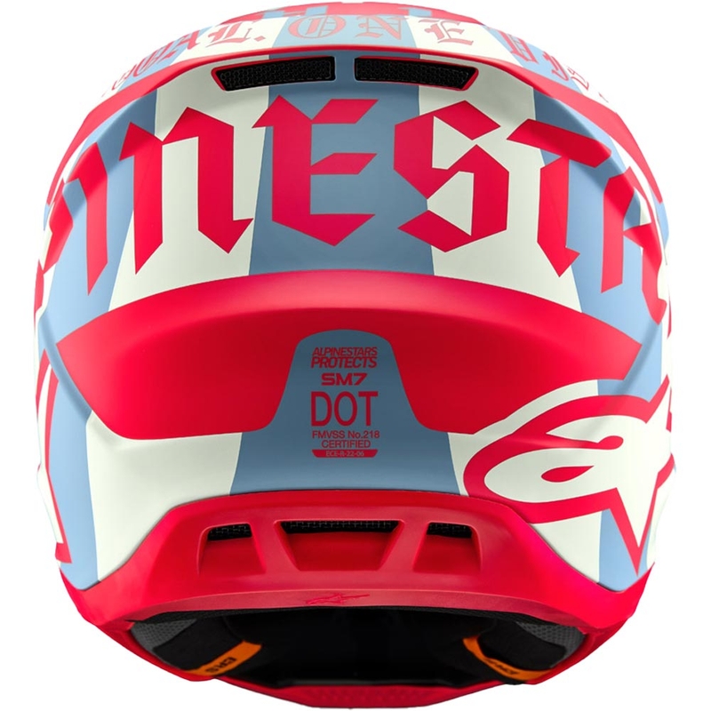 Motokrosová helma Alpinestars Supertech S-M7 limitovaná edice Beast Coast šedo-černo-oranžová