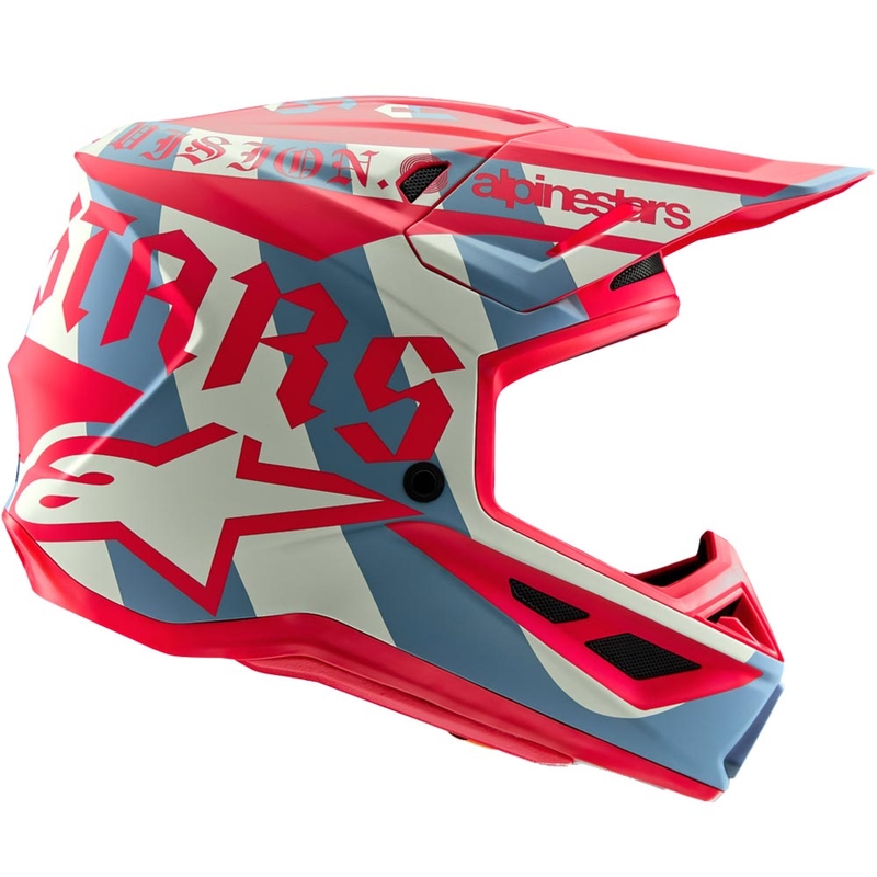 Motokrosová helma Alpinestars Supertech S-M7 limitovaná edice Beast Coast šedo-černo-oranžová