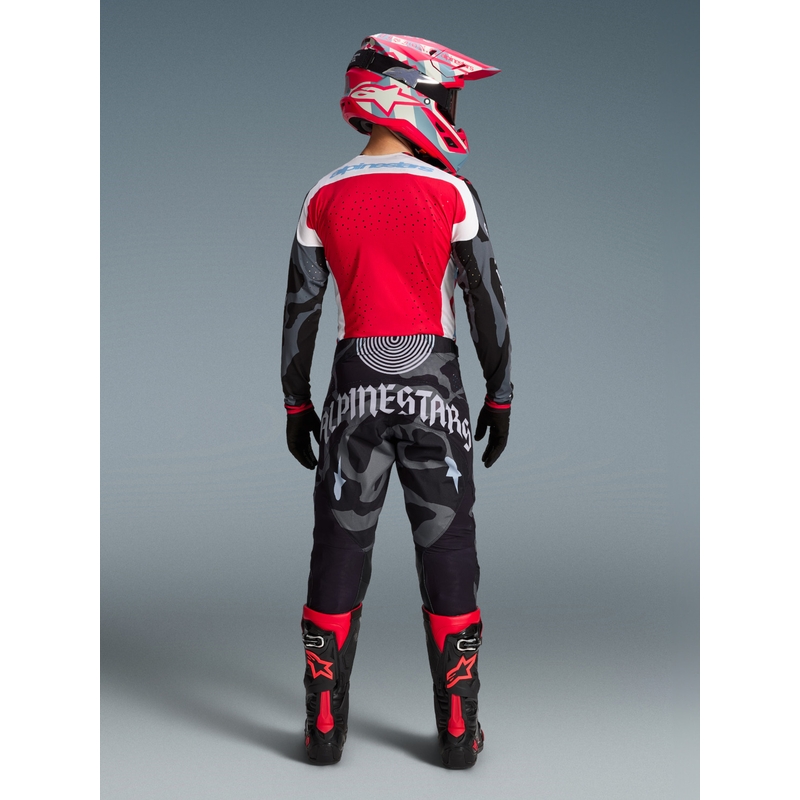 Motokrosový dres Alpinestars Techstar limitovaná edice Beast Coast šedo-černo-oranžový