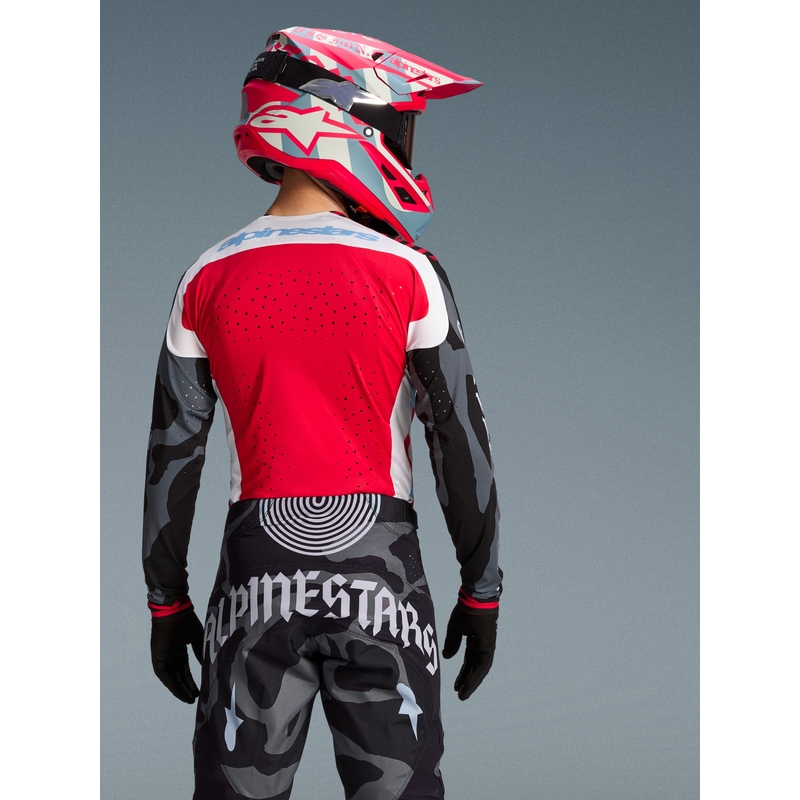 Motokrosový dres Alpinestars Techstar limitovaná edice Beast Coast šedo-černo-oranžový