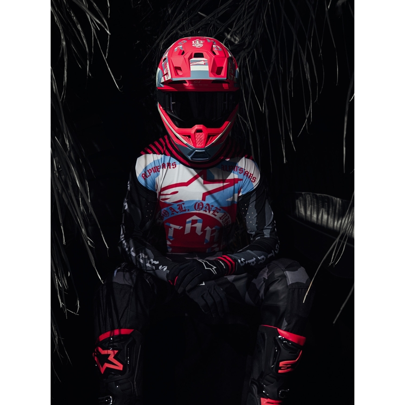 Motokrosový dres Alpinestars Techstar limitovaná edice Beast Coast šedo-černo-oranžový