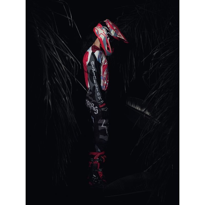 Motokrosový dres Alpinestars Techstar limitovaná edice Beast Coast šedo-černo-oranžový